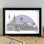 Munich Skyline Travel Art Print Unframed, thumbnail 1 of 6