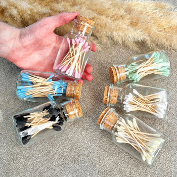 Colourful Cotton Buds In Glass Jar With Cork Lid, 7 of 10