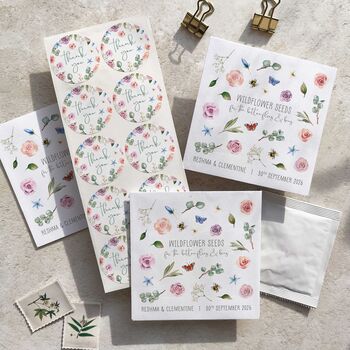 Blush Pink Roses And Eucalyptus Wildflower Seed Packet Favours, 2 of 9