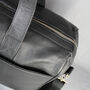 Black Leather Weekend Bag With Gunmetal Zip, thumbnail 7 of 10