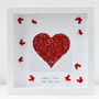 Personalised Red Butterfly Love Heart, Framed, thumbnail 1 of 3
