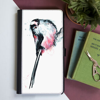 Inky Long Tailed Tit Wallet Phone Case With Card Slots, 6 of 6