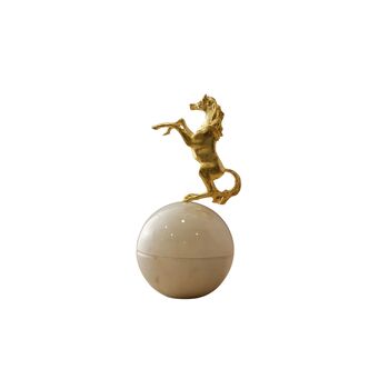 Golden Horse White Marble Trinket Box, 6 of 6