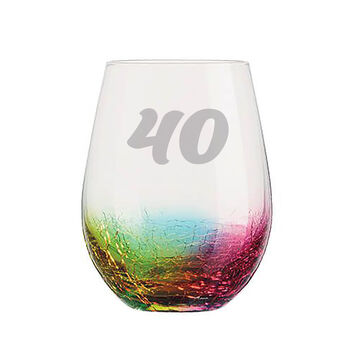 Personalised Rainbow Glass Tumbler 40th Birthday, 3 of 3