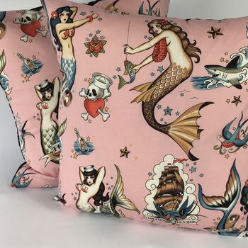Mermaid Tattoo Cushion Cover, 4 of 4