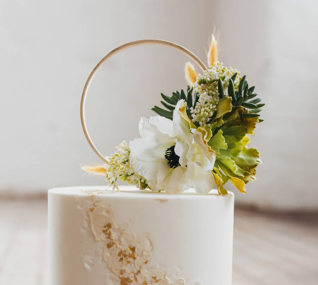 Bohemian Wedding Flower Succulent Cake Topper Hoop By Luna And Wild