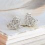 Silver Mesh Heart Drop Earrings, thumbnail 9 of 11