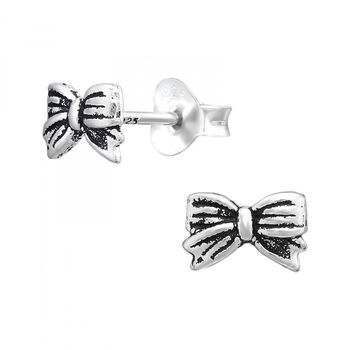 Silver Studs Bow Earrings Birthday Gift Christmas Present, 2 of 6