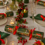 London Landmarks Christmas Crackers Table Decoration Set Of Six Green And Red, thumbnail 1 of 3