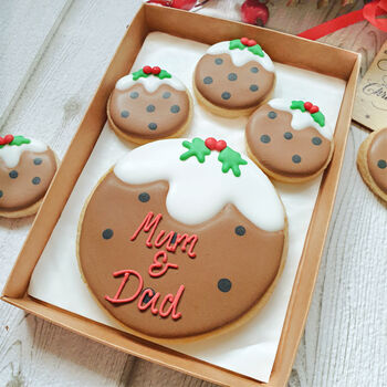 Personalised Christmas Puds Letterbox Cookies, 2 of 4