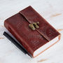Handcrafted Indra Medium Embossed Leather Journal, thumbnail 2 of 11