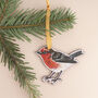 Robin Wooden Lasercut Christmas Decoration, thumbnail 6 of 9