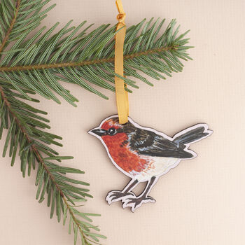 Robin Wooden Lasercut Christmas Decoration, 6 of 9