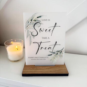 Botanical Personalised Love Is Sweet Sign Opaque, 3 of 5