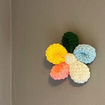 Crochet Flower Wall Art Or Cushion, 2 of 3