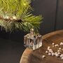 Hanging Glass Gold Present Christmas Decoration, thumbnail 1 of 2