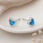 Sterling Silver Blue Opal Heart Stud Earrings – 5mm, thumbnail 3 of 6