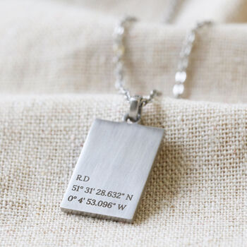Men's Personalised Brushed Stainless Steel Tag Necklace, 3 of 4