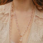 Gold Tone Quartz Longer Length Necklace, thumbnail 1 of 5