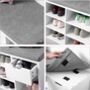 Shoe Storage Bench With Cushion Drawer Open Compartment, thumbnail 6 of 12