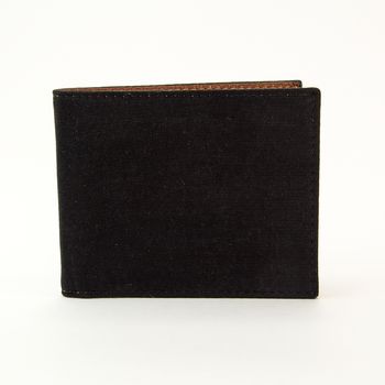 Black Washed Silk And Leather Wallet, 3 of 4