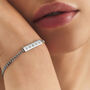 Personalised Sparkling Petite Cosmic Star Bar Bracelet In Silver, thumbnail 2 of 10