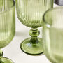 Palermo Set Of Four Green Ribbed Wine Glasses, thumbnail 5 of 8