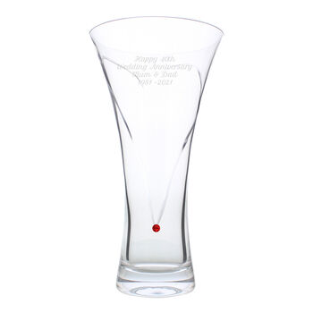 Personalised Heart Ruby Swarovski Hand Cut Glass Vase, 5 of 5