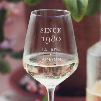 Personalised 'Since' Birthday Wine Glass, 2 of 6