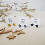 Leather Star Drop Earrings, thumbnail 2 of 12