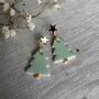 Mint Green Ceramic Christmas Tree Earrings, thumbnail 1 of 6