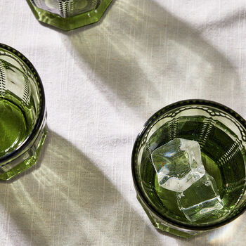 Set Of Four Bella Perle Green Glass Tumblers, 6 of 8