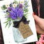 Personalised Lavender Scented Floral Birthday Card For Her, thumbnail 1 of 6