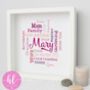 Personalised 90th Birthday Word Art Gift For Her, thumbnail 1 of 4
