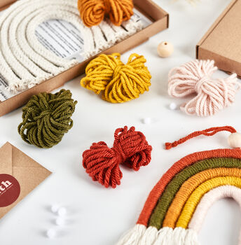 Make Your Own Autumn Macrame Rainbow Craft Kit, 3 of 8