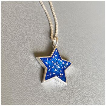 Silver Star Memorial Ashes Pendant, 2 of 3