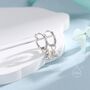 Sterling Silver Minimalist Robin Bird Dangle Huggie Hoops, thumbnail 3 of 10