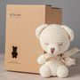 Personalised Hand Knitted Christening Bear, thumbnail 2 of 12