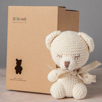 Personalised Hand Knitted Christening Bear, 2 of 12