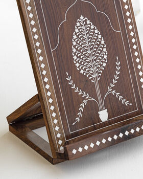 Stanton Elegant Wood Inlay Stand For iPad And Cookbook, 6 of 9