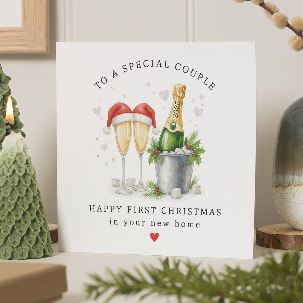 Personalised First Christmas New Home Couple Card, 1 of 7