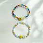 Multi Coloured Smile Beaded Bracelet, thumbnail 2 of 4