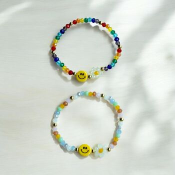 Multi Coloured Smile Beaded Bracelet, 2 of 4