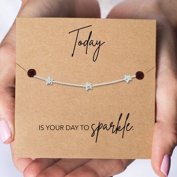Graduation Gifts A Gold Plated Or Silver Plated Star Bracelet And Card, 3 of 4
