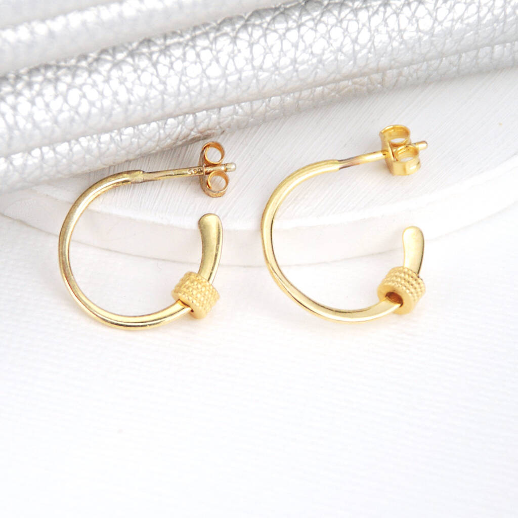 Sterling Silver And Gold Spacer Hoop Earrings By Penelopetom