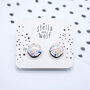 Large White Abstract Terrazzo Stud Earrings, thumbnail 3 of 4