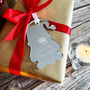 Personalised Silver Mirror Christmas Gonk Gift Tag Place Setting, thumbnail 3 of 5