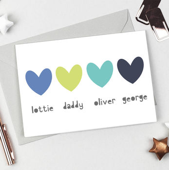 Personalised Sibling Heart Father's Day Card, 5 of 7