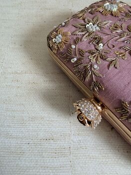Pink Rectangular Floral Clutch Bag, 7 of 11