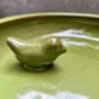 Green Ceramic Garden Birdbath Bird Feeder – 28cm, thumbnail 2 of 9